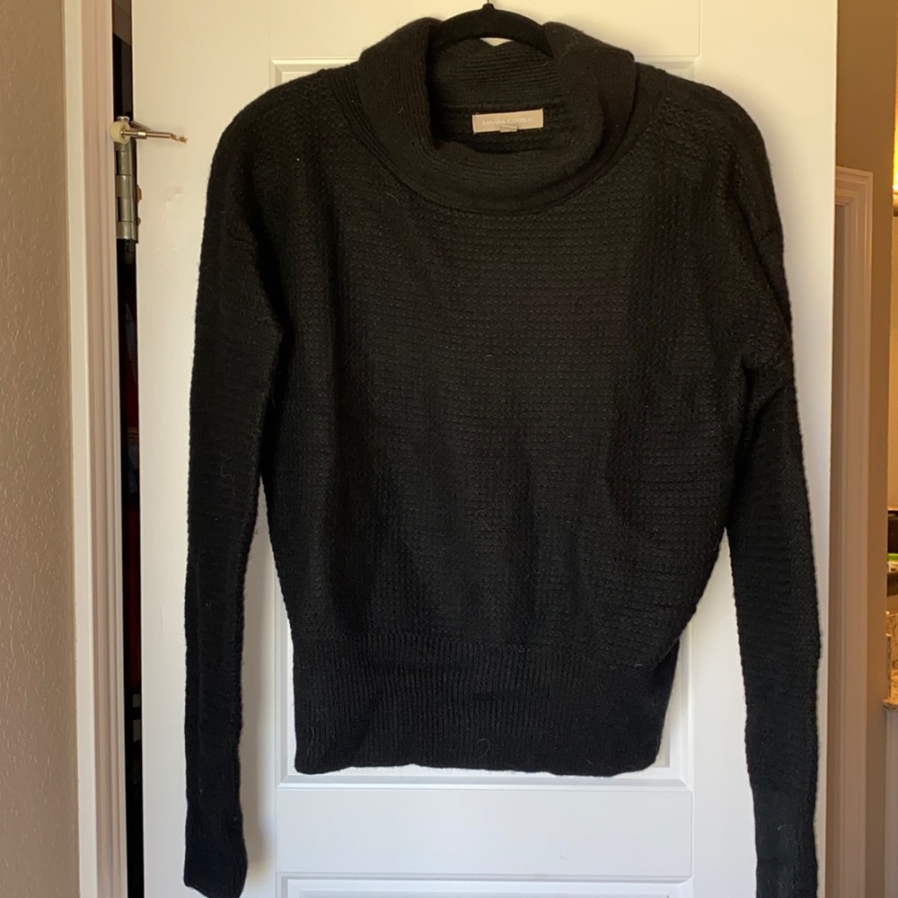 Banana Republic Black Cowl Neck Alpaca Sweater
